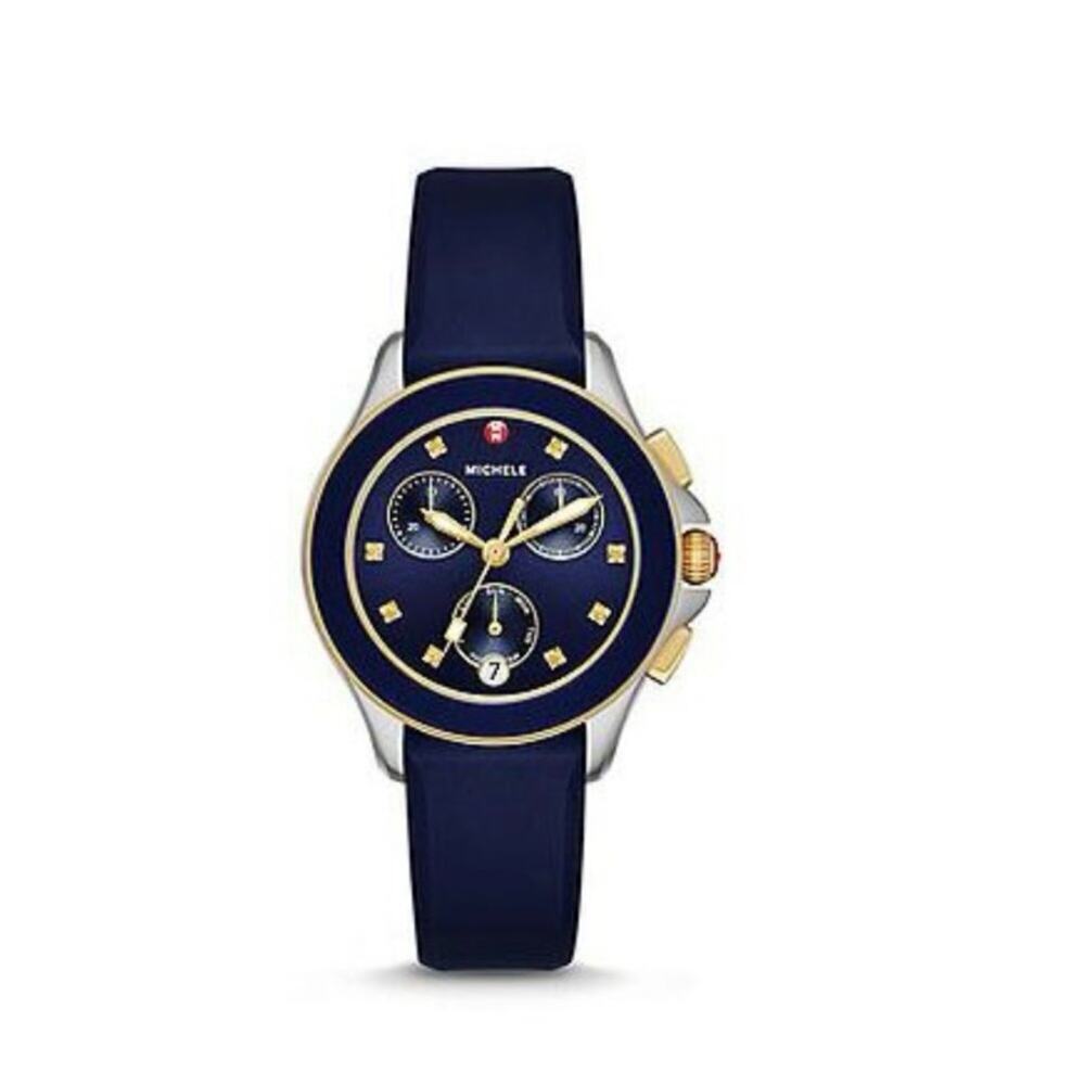 Michele Cape Swiss Chronograph Navy Blue Dial Watch
